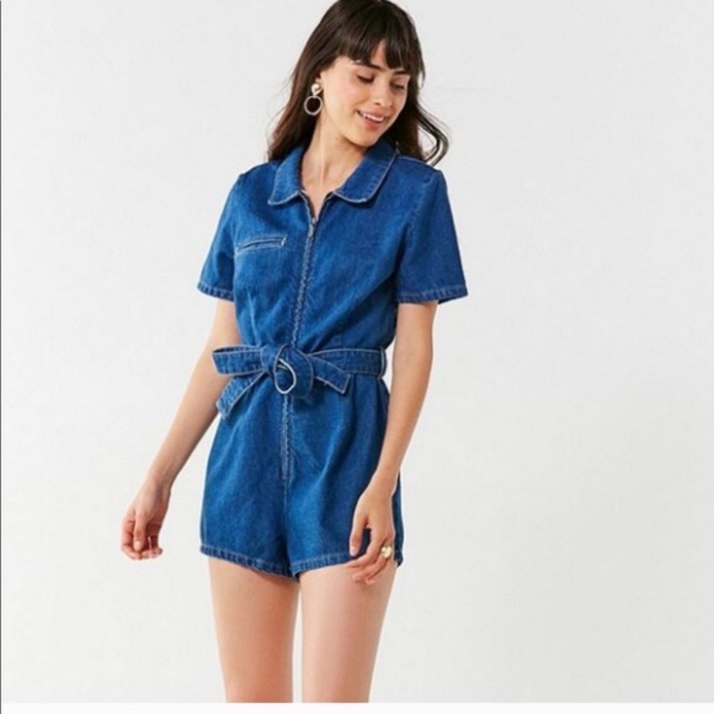 Urban Outfitters BDG Zip Front Denim Romper Size 2